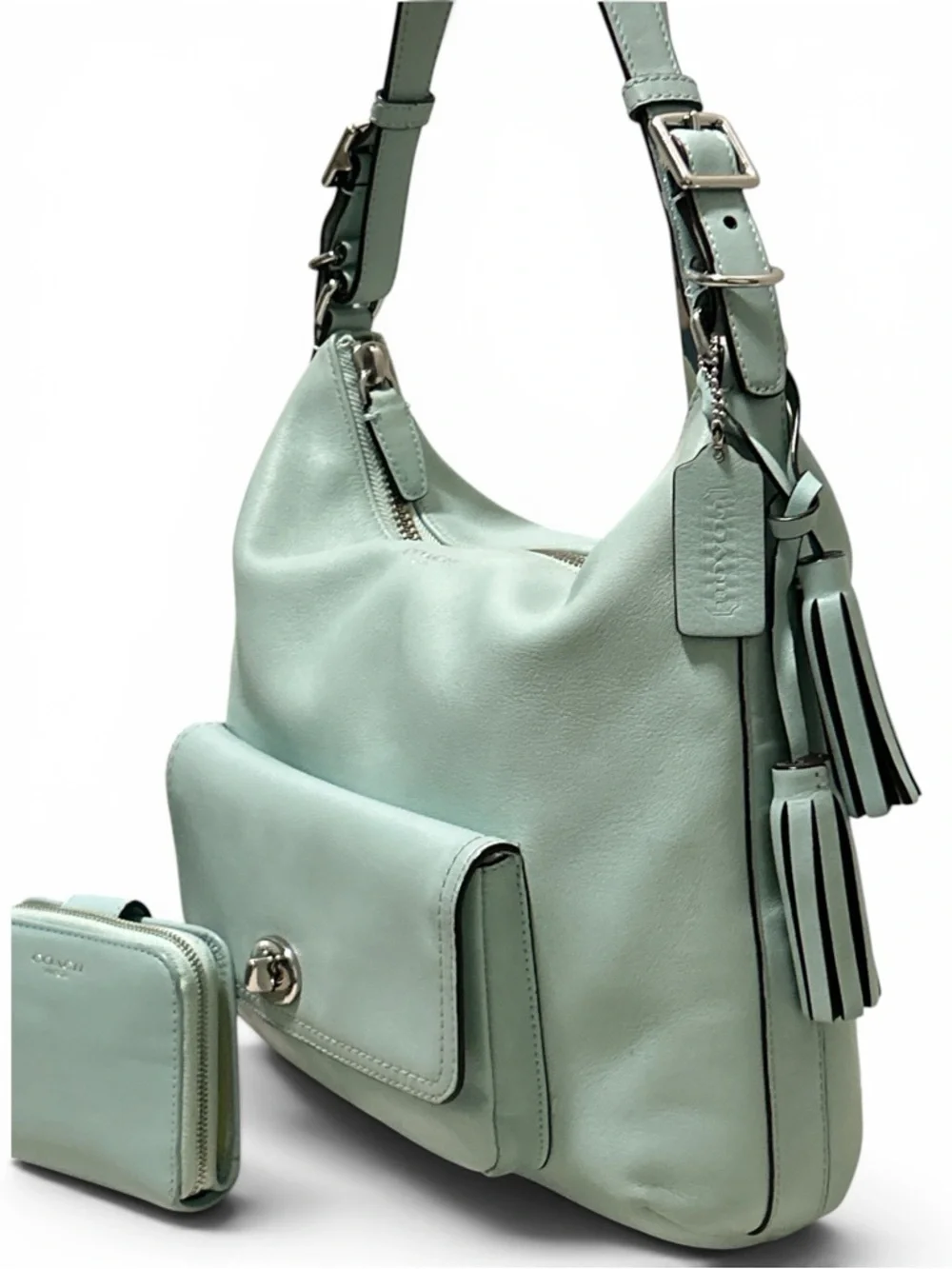 COACH Legacy Courtney Hobo w/Matching Compact Wallet in Mint